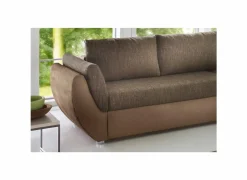 Hoeksalon Taifun 272x200cm - stof - bruin met bedfunctie