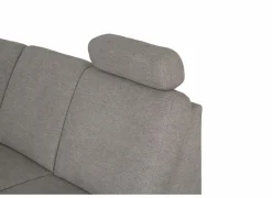 Hoeksalon Toulouse 269x287cm - stof - zilvergrijs met bedfunctie & poef & opbergruimte