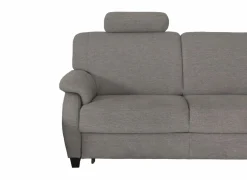 Hoeksalon Toulouse 269x287cm - stof - zilvergrijs met bedfunctie & poef & opbergruimte