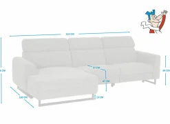 Hoeksalon Vaucluse 314x160cm - stof - taupe met relax