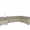 Hoeksalon Walk 413x303cm - leder - grijs met relax & opbergruimte