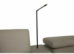 Hoeksalon Walk 413x303cm - leder - grijs met relax & opbergruimte