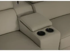 Hoeksalon Walk 413x303cm - leder - grijs met relax & opbergruimte