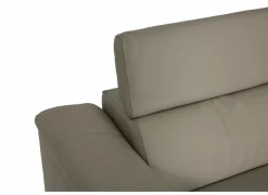 Hoeksalon Walk 413x303cm - leder - grijs met relax & opbergruimte