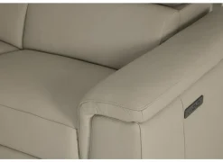 Hoeksalon Walk 413x303cm - leder - grijs met relax & opbergruimte