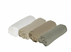 Hoeslaken Arya 90x200cm - katoen - zand