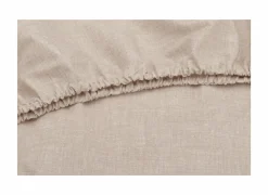 Hoeslaken 160x200cm katoen zandbeige