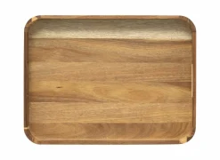 Houten dienblad 40x30cm - MDF & acacia hout - bruin