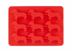 Ijsblokjesvorm Teckel silicone - rood