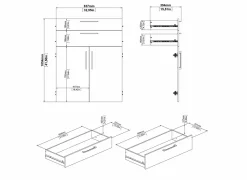 Inbouwset Prima 83x36x105cm - decor - eik