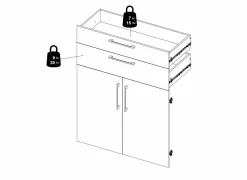 Inbouwset Prima 83x36x105cm - decor - eik