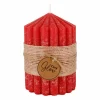 Kaars Ribble Ø7x10cm - paraffine - rood