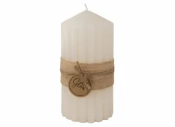 Kaars Ribble Ø7x14cm - paraffine - crème