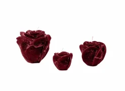 Kaars Roses S Ø8,5xH6,5cm - burgundy