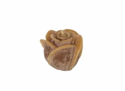 Kaars Roses Sculptures M Ø12x10cm - rustiek - cognac