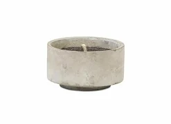 Kaarsenhouder beton Ø18x10cm - terracotta - grijs