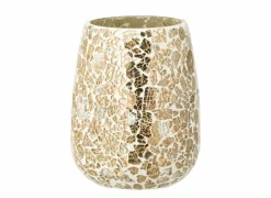 Kaarsenhouder Gekraakt Ø12,5x16cm - glas - goudkleurig