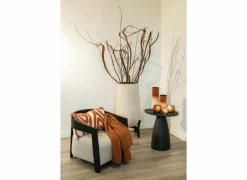 Kaarsenhouder geribbeld L  Ø14x12x10cm - glas - paars