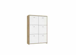 Kast Best Chest 77x30x113cm - decor - artisanale eik & wit