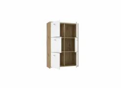 Kast Best Chest 77x30x113cm - decor - artisanale eik & wit