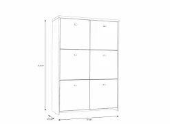 Kast Best Chest 77x30x113cm - decor - artisanale eik & wit