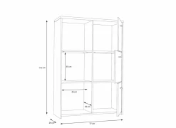 Kast Best Chest 77x30x113cm - decor - artisanale eik & wit