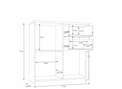 Kast Best Chest 77x30x78cm - decor - artisanale eik & wit