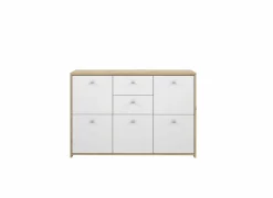 Kast Best Chest 114x30x78cm - decor - artisanale eik & wit
