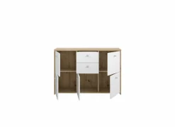 Kast Best Chest 114x30x78cm - decor - artisanale eik & wit