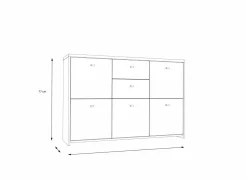 Kast Best Chest 114x30x78cm - decor - artisanale eik & wit