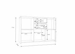 Kast Best Chest 114x30x78cm - decor - artisanale eik & wit