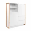Kast Denver 120x40x139cm - decor - wit & artisanale eik