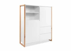 Kast Denver 120x40x139cm - decor - wit & artisanale eik