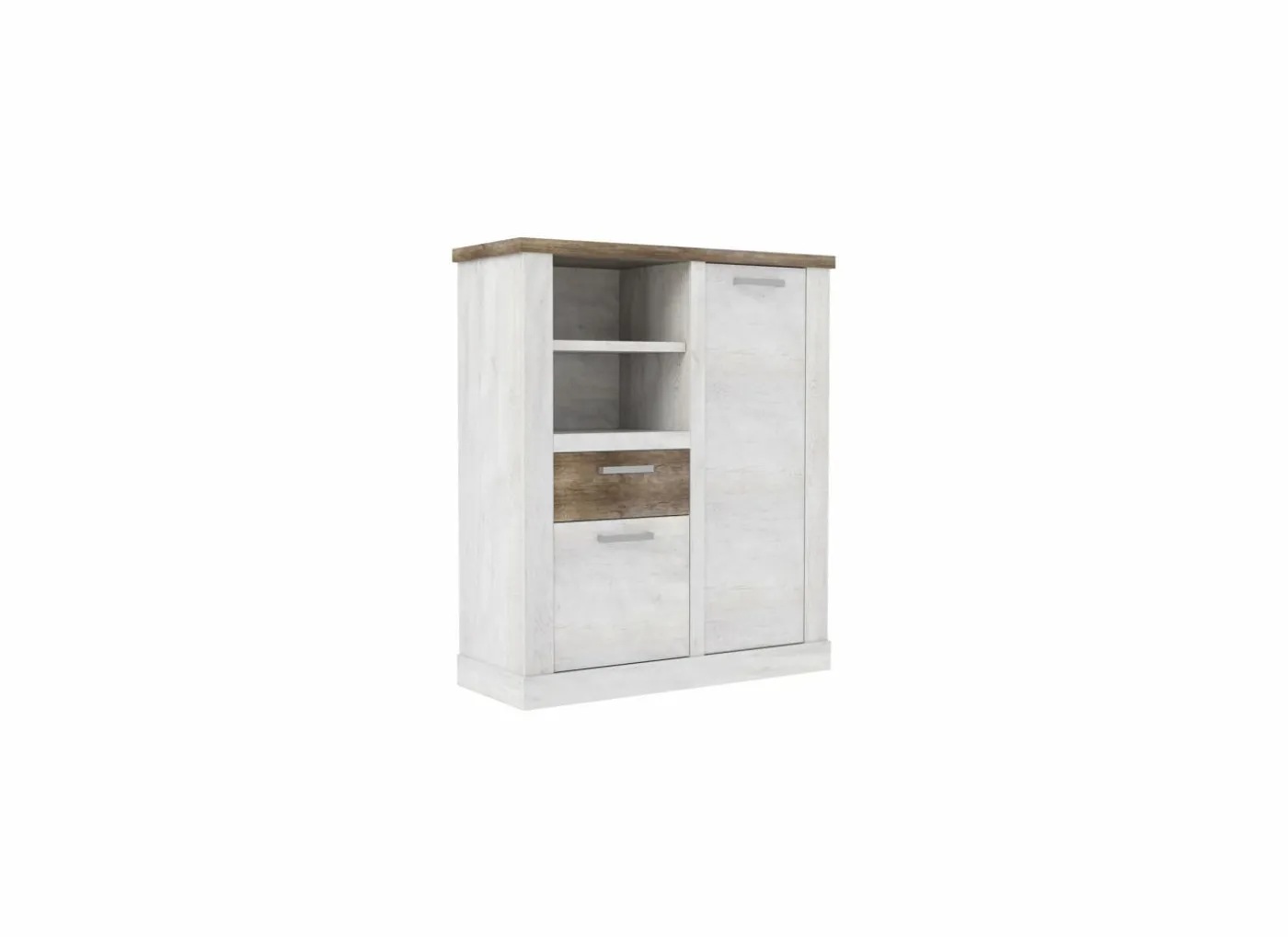 Kast Duro 110x41x128cm - decor - pine white & antique oak