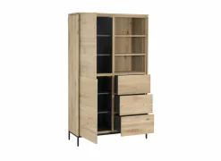 Kast Nomade 120x45x200cm - eik massief & fineer & decor - naturel