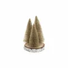 Kerstboom set van 3 op houten schijf H20cm