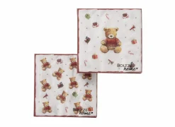 Kerstservet Bailey 16,5x16,5 meerkleurig 20 stuks