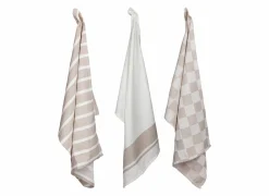 Keukenhanddoek Stoff 70x50cm - katoen - zand set van 3