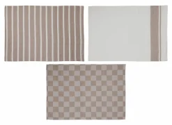Keukenhanddoek Stoff 70x50cm - katoen - zand set van 3
