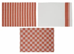 Keukenhanddoek Stoff 70x50cm - katoen - rust set van 3