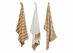 Keukenhanddoek Stoff 70x50cm - katoen - amber set van 3