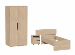 Kinderkamer met bed 90x200cm - kleerkast 104cm en 1 nachtkastje