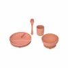 Kinderservies 4-delig - silicone - terracotta