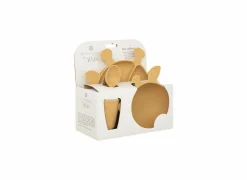 Kinderservies Giraffe 4-delig - silicone - oker