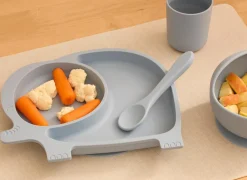 Kinderservies Olifant 6-delig - silicone - blauw