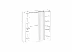 Kledingrek Dana 190x50,1x203cm - decor - eik