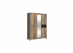 Kleerkast Clif 156cm - decor - old wood & beton