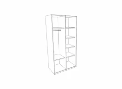 Kleerkast 112cm - decor - bruin