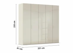 Kleerkast 250cm - decor & glas - champagne