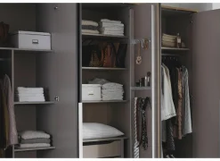 Kleerkast 226cm - decor - metallic grijs & artisanale eik